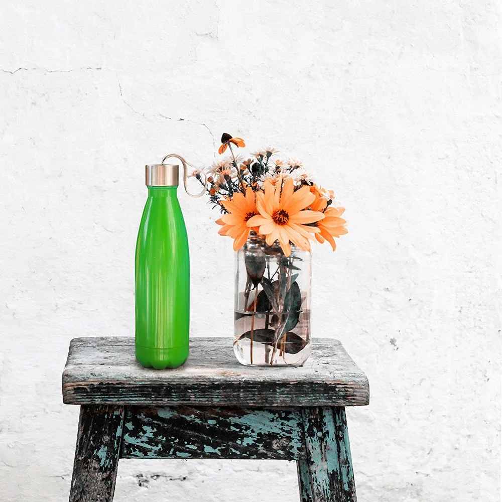 OEM Custom Logo Sports Double Wall Vacuum Insulated Stainless Steel Water Bottle With Lid