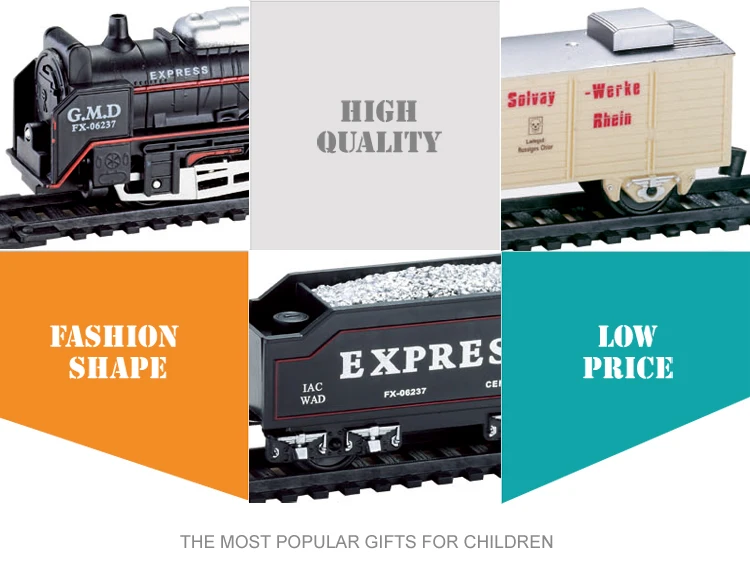Kids favour birthday gift 5 carriages scrap train rail cheap electric cars for sale