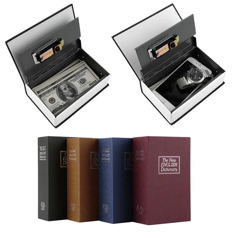 Factory Wholesale Book Safe Lock Box Dictionary Metal Secrect Book Hidden Money Safe Box