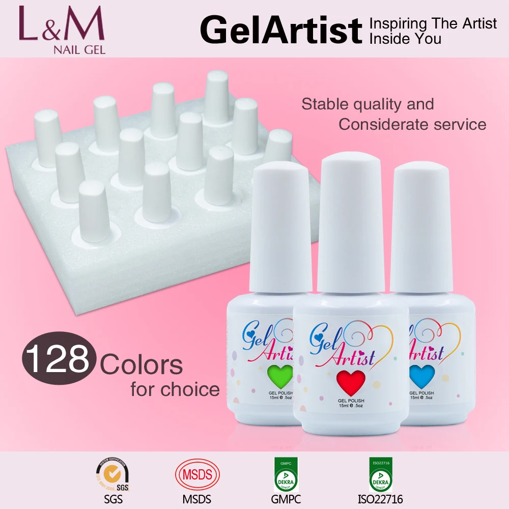 Gelartist wholesale nail gel polish uv gel top coat and base coat soak off
