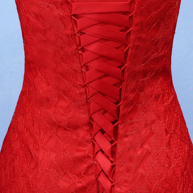 Elegant red Slimming Fish Tail Wedding Dress Mermaid Bridal Gown design tail wedding dress 2019