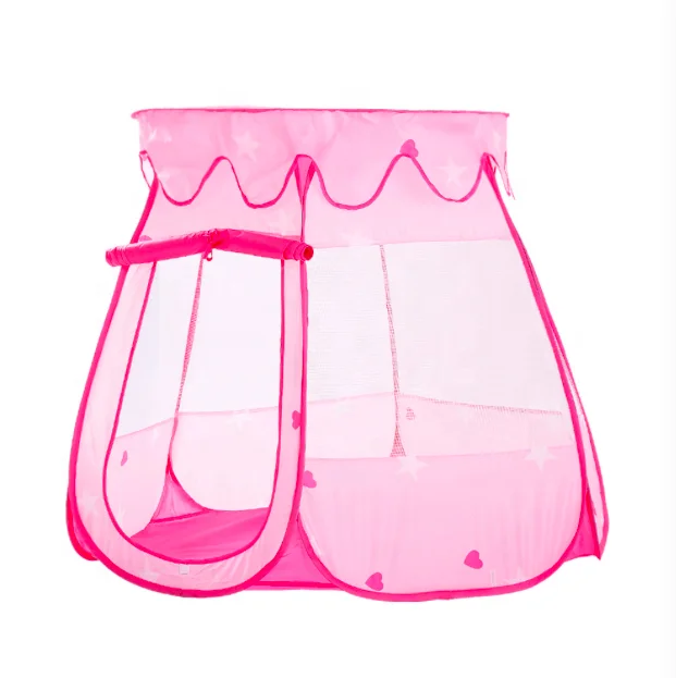 Foldable Pink Play Tent Toys for Toddlers Indoor & Outdoor Use Comfortable Shelters Play Ball Pit  Castle Tent with single layer