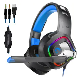 Factory Wholesale Full Oval Ear Cover Gaming Wired Headset Channel Bass Computer Headset