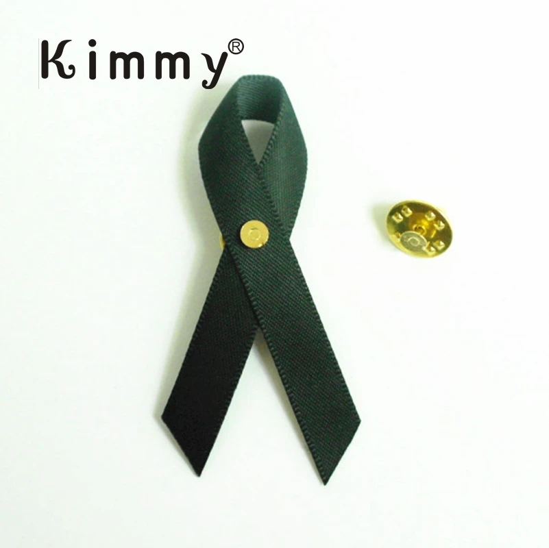 Black Funeral / Memorial ribbons with pin  Brooch
