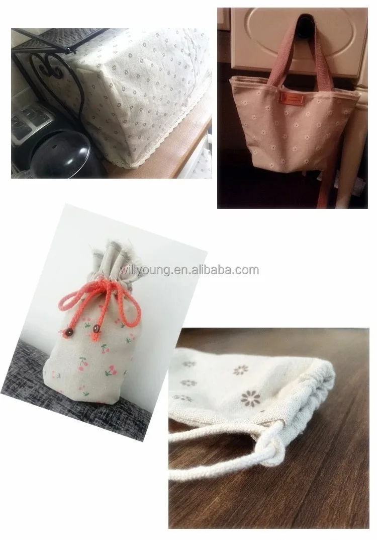 cotton linen fabric 85% linen 15% cotton mix knit fabric print fashion patterns for tote bag shopping bag hotel curtain