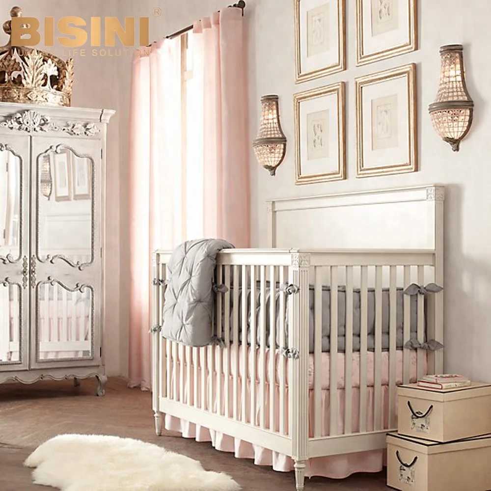 Bisini American Luxury Style Wooden Baby Crib, New born Baby Crib BF07-10158