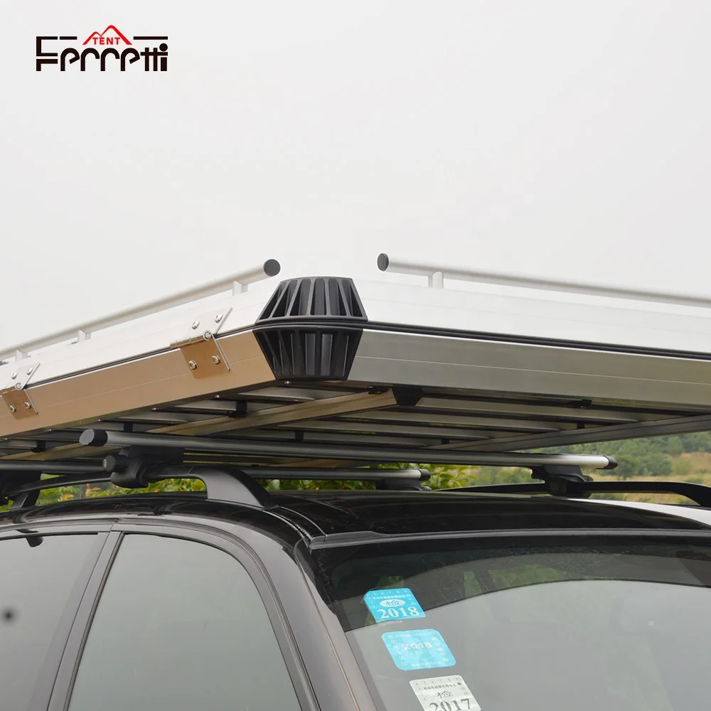 Pure Aluminum Folding Air Spring Frame roof tent with top rack 4x4 car tent