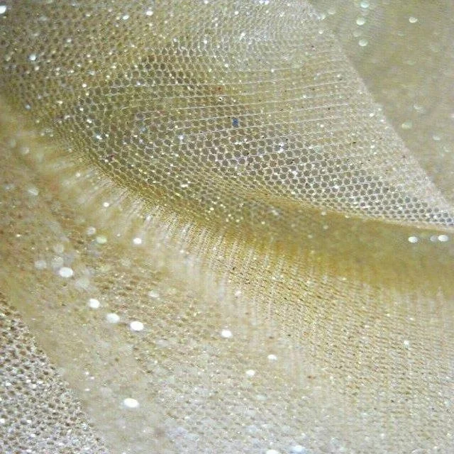 Sparkling and lightweight anti-wrinkle stretch glitter mesh tulle fabric