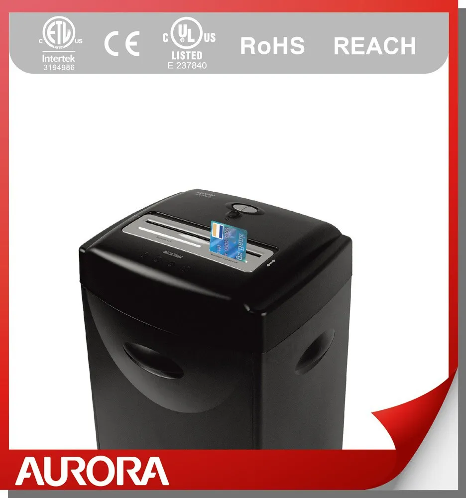 Aurora AS1500CD Plastic Paper Shredder, 15 sheet (A4) Cross cut 4x30mm,Medium Duty Shredding machine for Office & SOHO