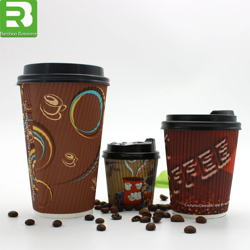 16 oz Disposable Coffee Cups_16oz Double Wall Custom Print Coffee Cups_Paper Coffee Cups for Hot Beverage