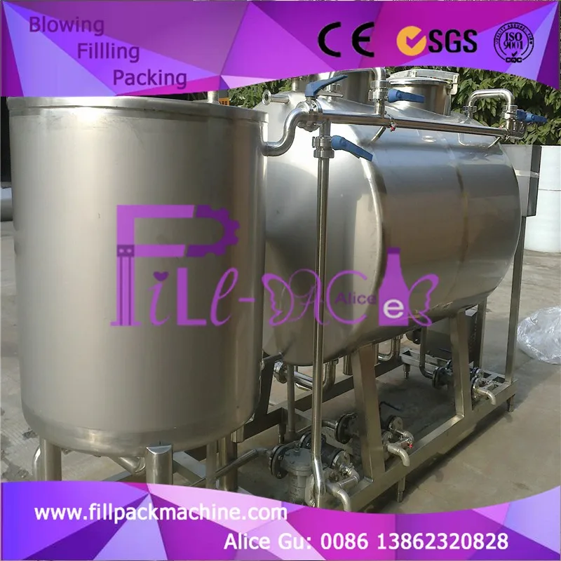 Two layer tanks 500L CIP machine with electrical heating