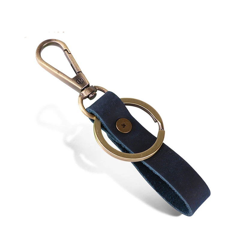 ya203 Black Real Leather Vintage Key Holder Key Ring