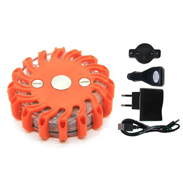 6 Emergency Roadside Flares Kit LED Safety Strobe Road Warning Light Highway Beacon Alert Flare With Magnetic Base