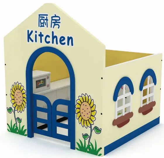 Cute kids mini cardboard playhouse/outdoor small dollhouse diy/beautiful preschool garden play house QX-204B