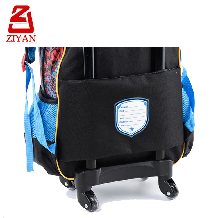 2024Quanzhou Factory OEM Kids 4-Wheel Rolling Backpack Fire-Truck Designed School Trolley Bags Colorful Incredible Girls Made PC