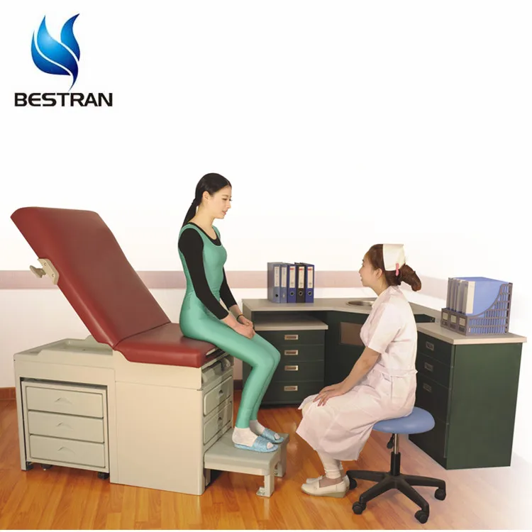 BT-EA020 hospital clinic obstetric gynecology patient examination couch medical exam table bed with drawers and footstool
