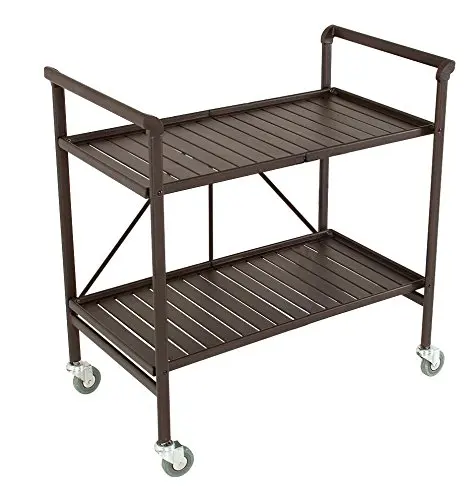 
Household 2 layer rolling folding kitchen cart serving cart 