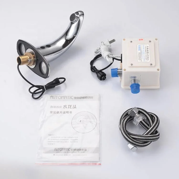 3 years warranty single hole cold water bathroom automatic faucet sensor polished brass chrome automatic sanitary ware faucet