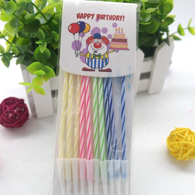 Заводская цена; оптовая продажа 10 шт. спиральный столб декоративные тонкие длинные конус день рождения свечи для торта