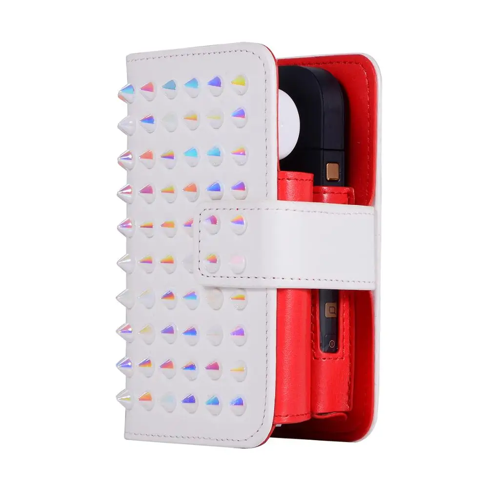 
New products ideas 2018 multifunction punk rivet electronic cigarette case for IQOS, leather storage bag for IQOS 