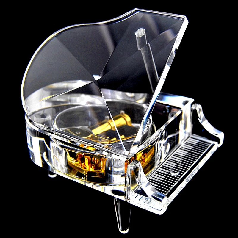 Popular Fashional clear Crystal Piano for Wedding souvenirs crystal gift