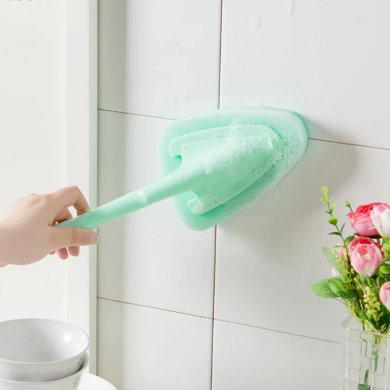 Triangle Long Handle Dust and Kitchen Sponge Cleaning Brush Set