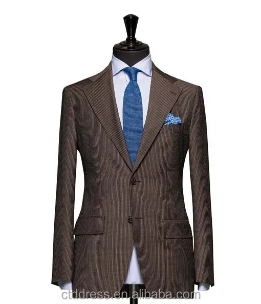 
2014 Высококачественный костюм из двух предметов из 100% шерсти темно-коричневого цвета на заказ 