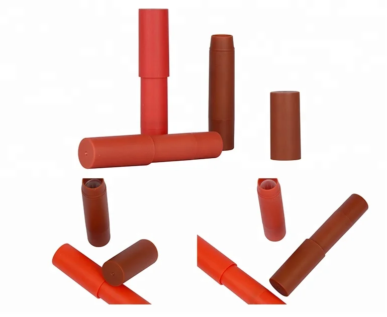 Wholesale makeup creative lipstick tube small lip crayon packaging packing orange lip stick tube