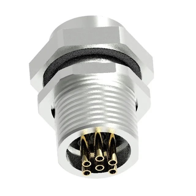 
Front mount with solder cup M16 6 pins male receptacle circular connector 