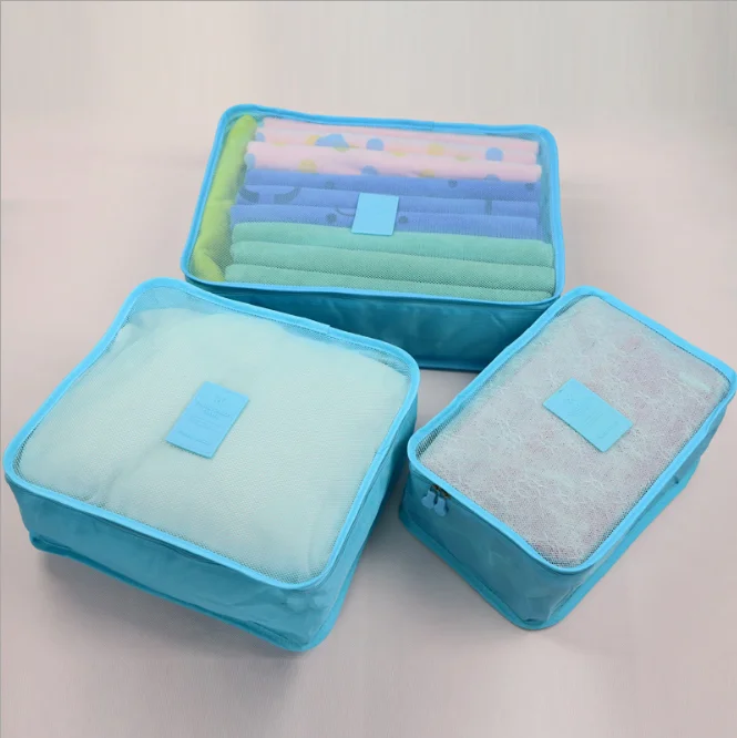 Clothes Packing Cube Set Bag Travel Pouch Set New Arrival Promotion Polyester in Bag 6 Pcs TB15101212 0.25kg CN;ZHE JF
