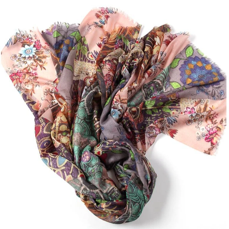 Factory directly merino wool silk scarf For ladies