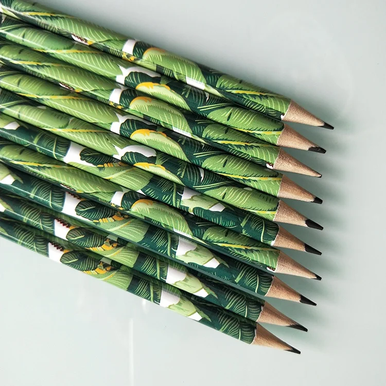 Standard round personalized branding advertising school wooden custom logo pencil
