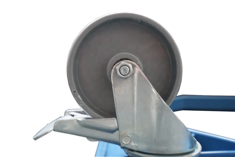 4 колесный загрузка сверхпрочный пластмассовый контейнер Долли для промышленного с тормозом