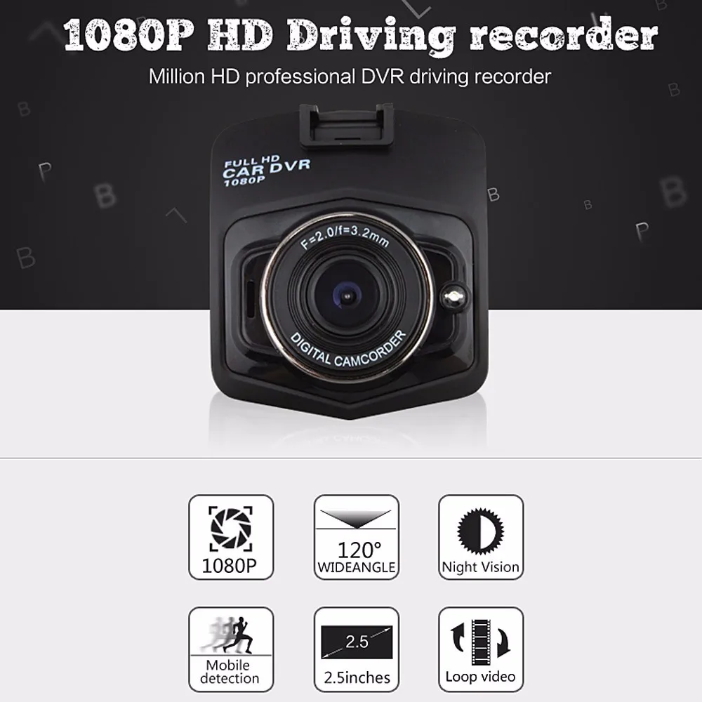GT300 Camcorder Auto Car DVR / Car camera 2.4' LCD 1080P Full HD G-sensor Night Vision