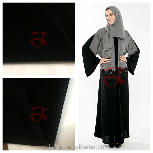 korean black marvijet maliky moss crepe abaya fabric for muslim cloth/Mavijet