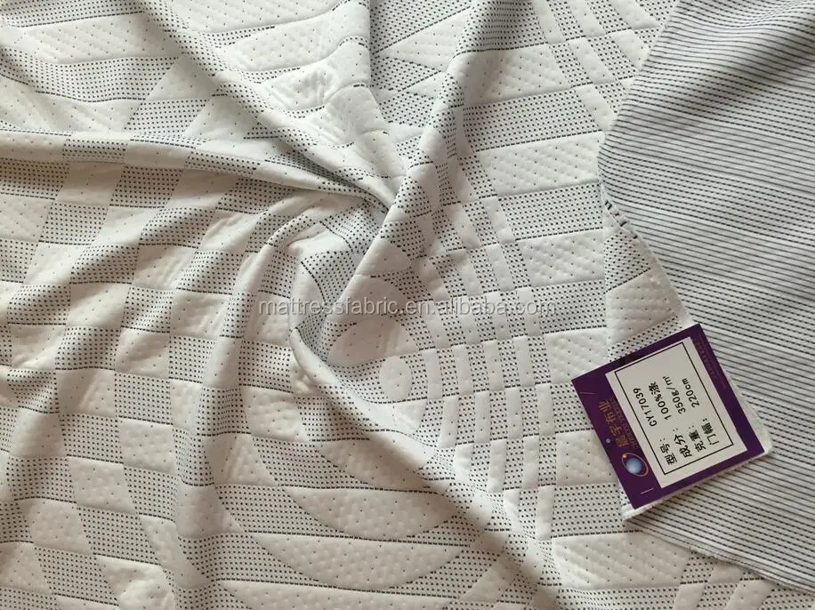 
100% polyester jacquard and knitted mattress fabric from China 