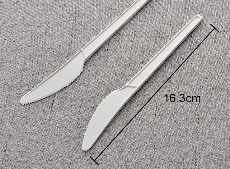 Buffet utensils catering cutlery 100% biodegradable spoon fork knife set pla pouch