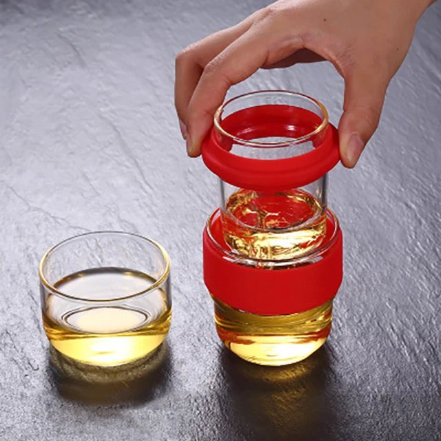 
Travel Tea Set Mini Portable glass Kung Fu Tea Making set 1 Pot 2 Cups 