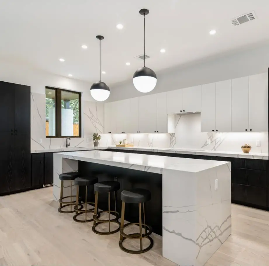 Modern Simple Latest Design Superior Quality high gloss wood veneer kitchen cabinet