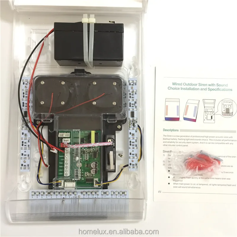 High Quality New Design Loud Siren Wired Outdoor Waterproof Siren Alarm Siren With LED flash light