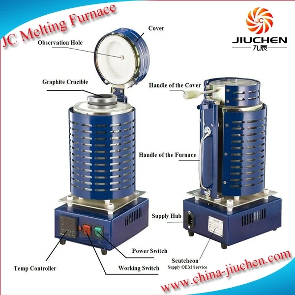 JC Laboratory Metal Jewelry Crucible Glass Melting Furnace