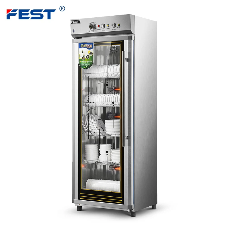 Коммерческий шкаф для стерилизации озона, вертикальный шкаф из нержавеющей стали, однодверная посуда, дезинфекционный шкаф, оптовая продажа