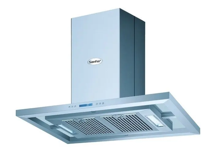 Island Stainless Steel Range Hood with Both Sides Accessible Soft Touch Button Controls