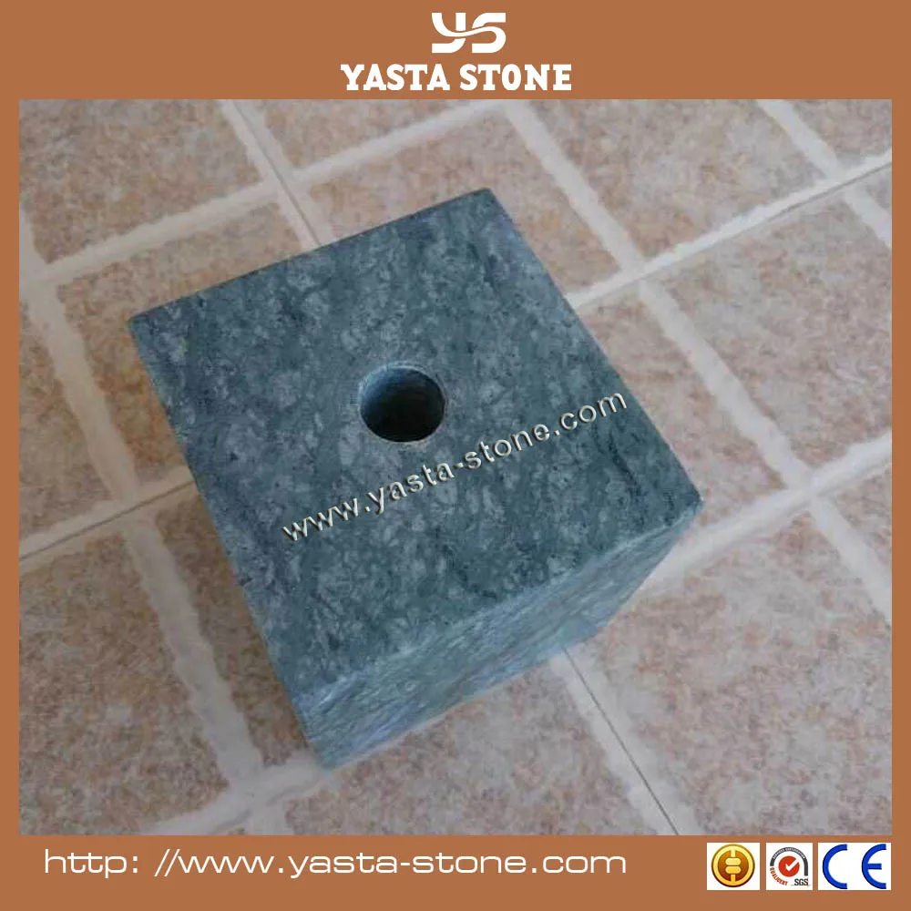 Natural granite stone green butterfly granite lamp base