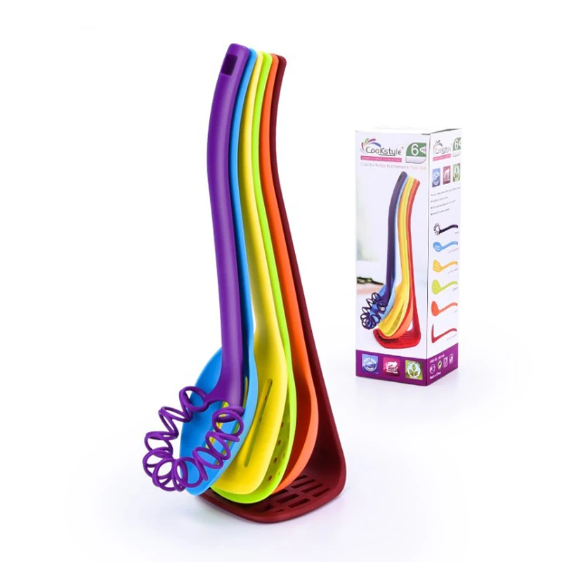 selling colorful durable 6 pieces nylon kitchen utensil set kitchenware product