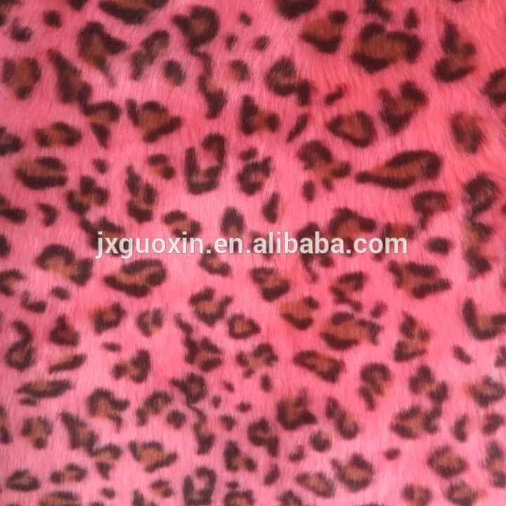 spandex stretch 100% polyester fake fur fabric 2018 beautiful tiger Leopard print
