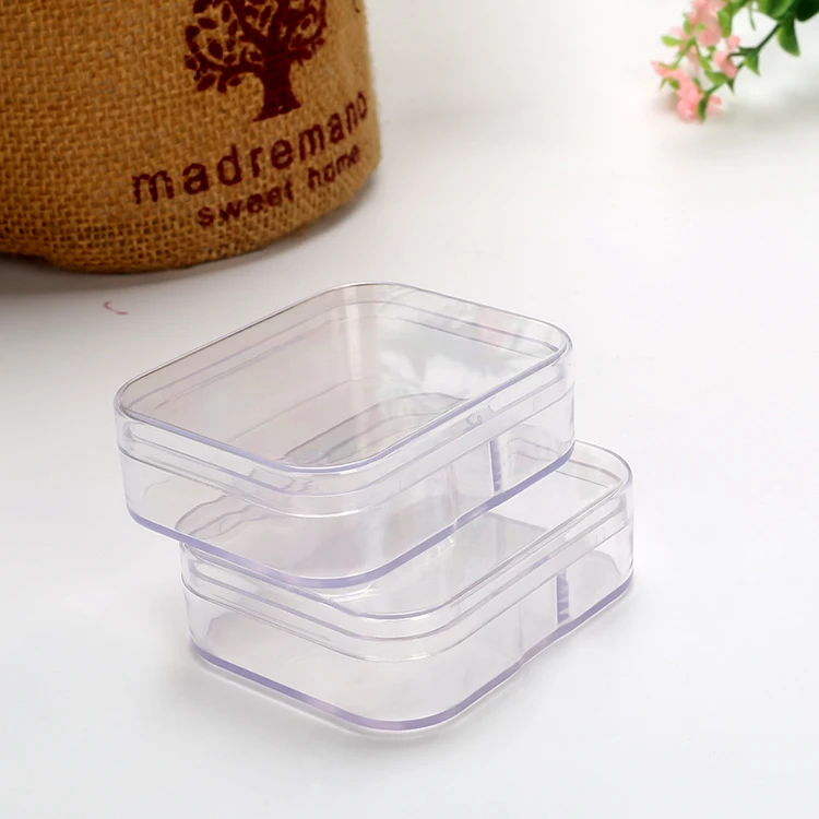 In stock Wholesale rectangular packaging plastic sponge box powder puff container case