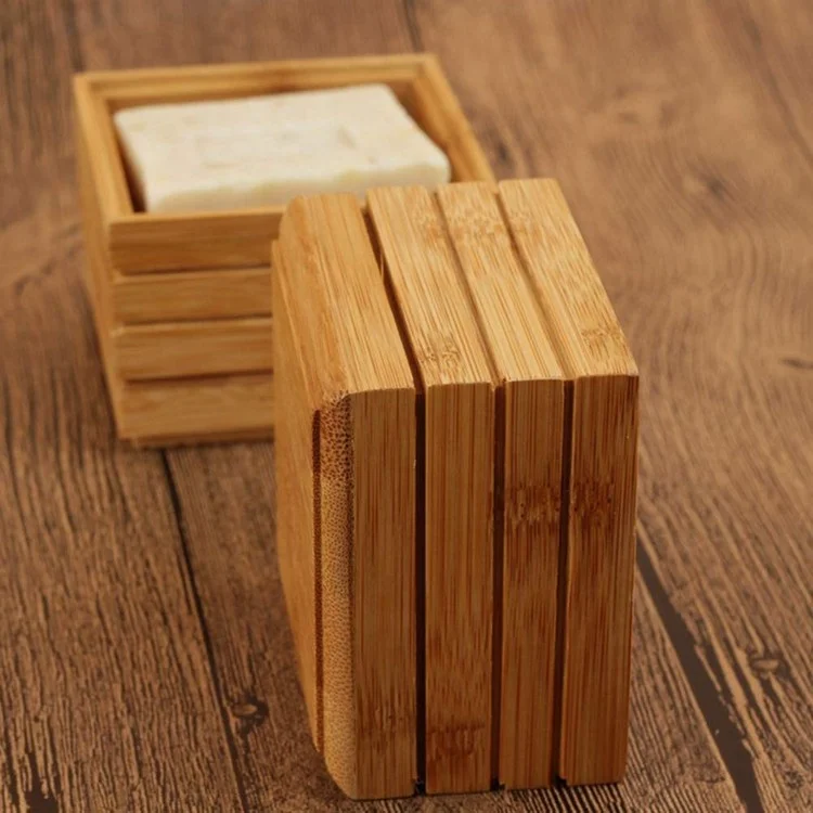 China Factory Cheap Wholesale Custom Logo Portable Travel Home Use Wooden Bamboo Vintage Soap Dish with Drain