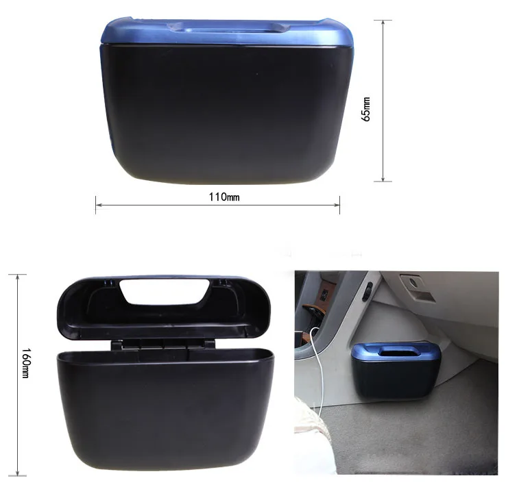 yuyao Mini Plastic Dual-use Easy clean car interior stick on Clip-on door side or seat back storage bin car trash bins
