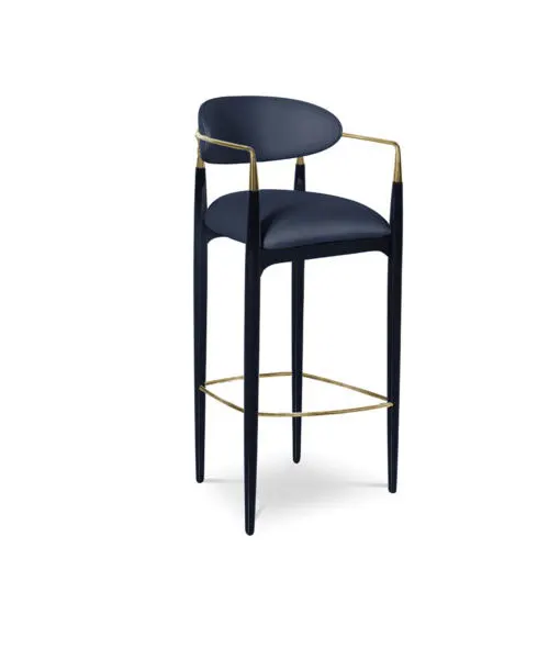 
modern high gloss black lacquer counter stool 